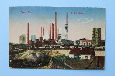 Postcard PC Essen 1923 Zeche Gustab Mining Industry Town architecture NRW